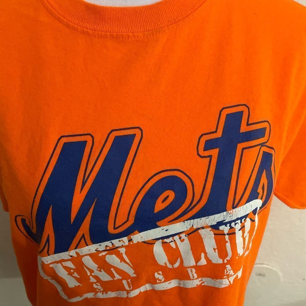 Mets Fan club Orange t shirt Youth L - Picture 3 of 7